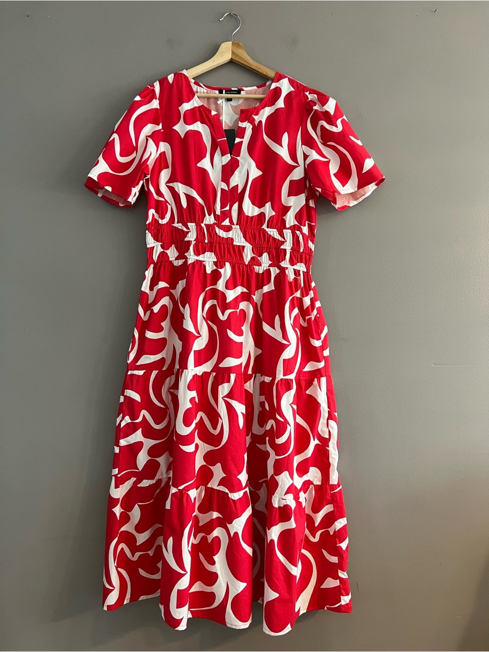Anthropologie Meadow Rhodes Abstract Print Smocked Waist Tiered Maxi Dress XL